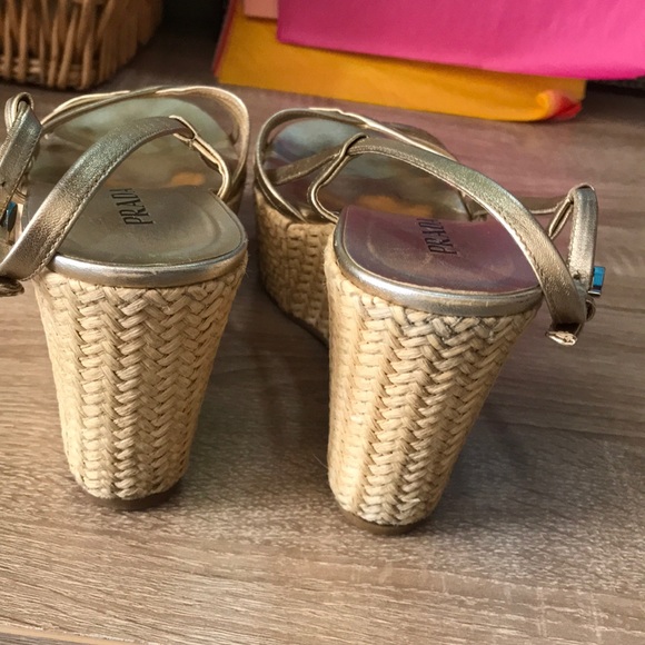 🔥Prada Metallic Espadrilles FREE SHIPPING - Picture 7 of 13